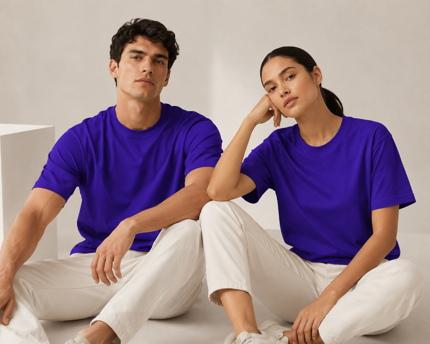Royal Blue Half Sleeve Round Neck T-Shirt