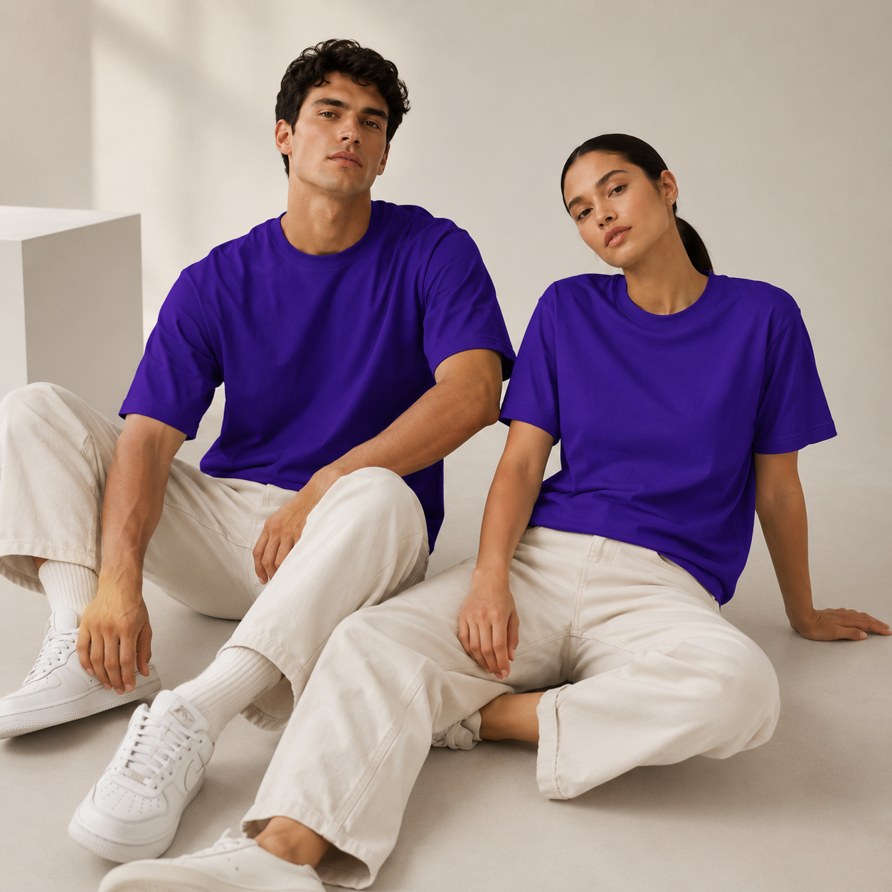 Royal Blue Half Sleeve Round Neck T-Shirt