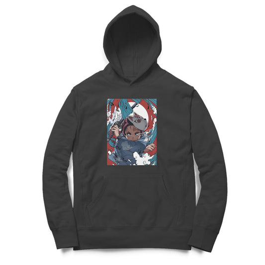 Tanjiro Demon Slayer Black Hoodie