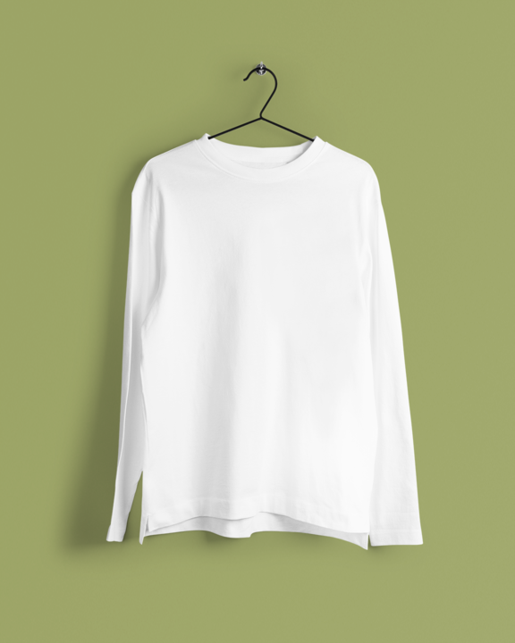 White Full Sleeve Round Neck T-Shirt