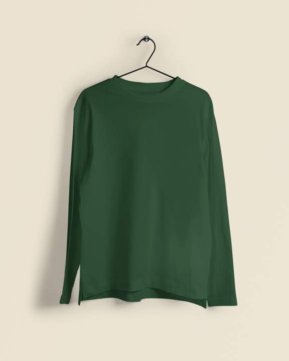Olive Green Full Sleeve Round Neck T-Shirt