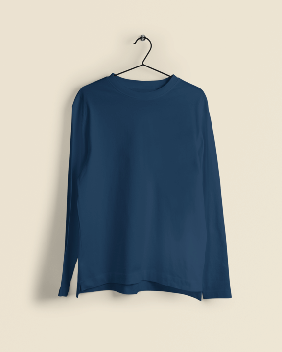 Blue Full Sleeve Round Neck T-Shirt