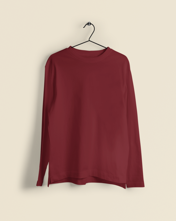 Maroon Full Sleeve Round Neck T-Shirt