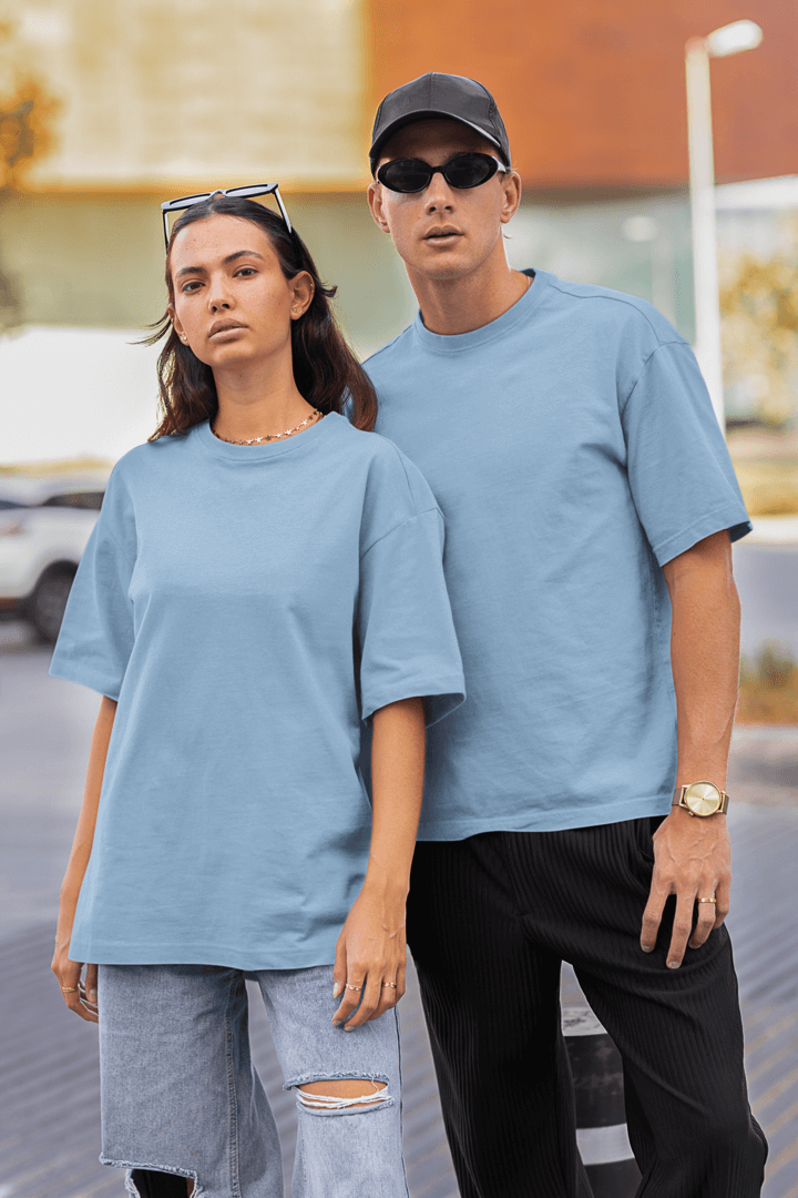 Powder Blue Premium Oversized T-Shirt