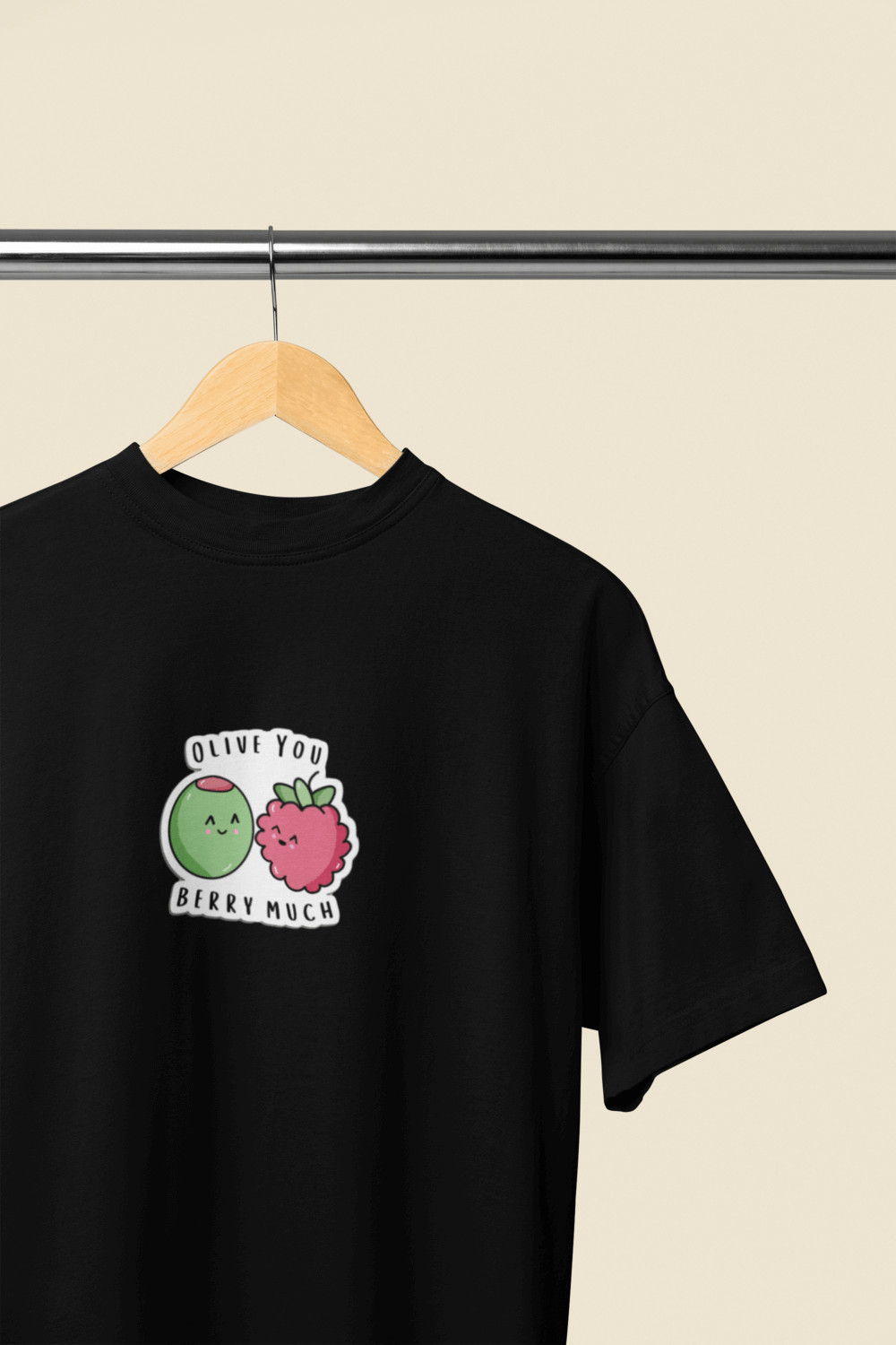 Olive You Berry Much Cute & Romantic Oversized T-Shirt