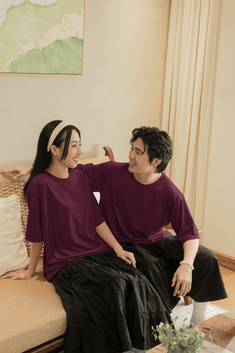 Burgundy Premium oversized T-Shirt