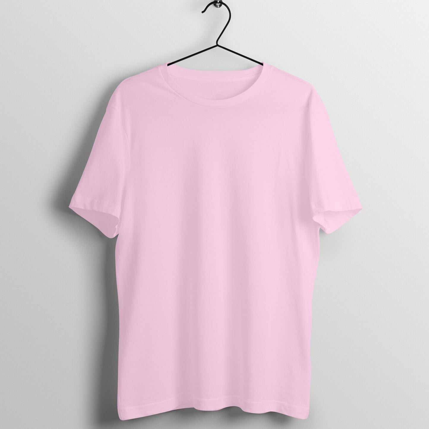 Light Pink Half Sleeve Round Neck T-Shirt - Lukuna
