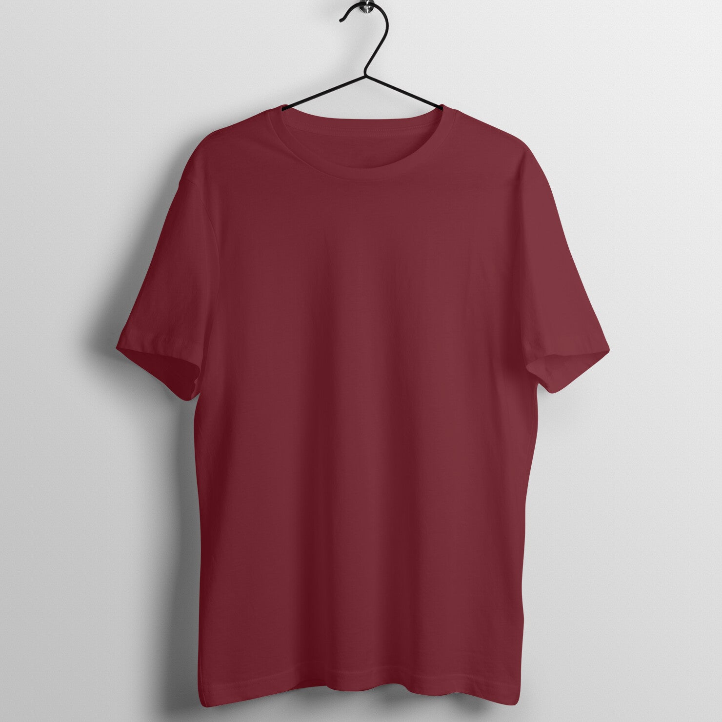 Maroon Half Sleeve Round Neck T-Shirt - Lukuna