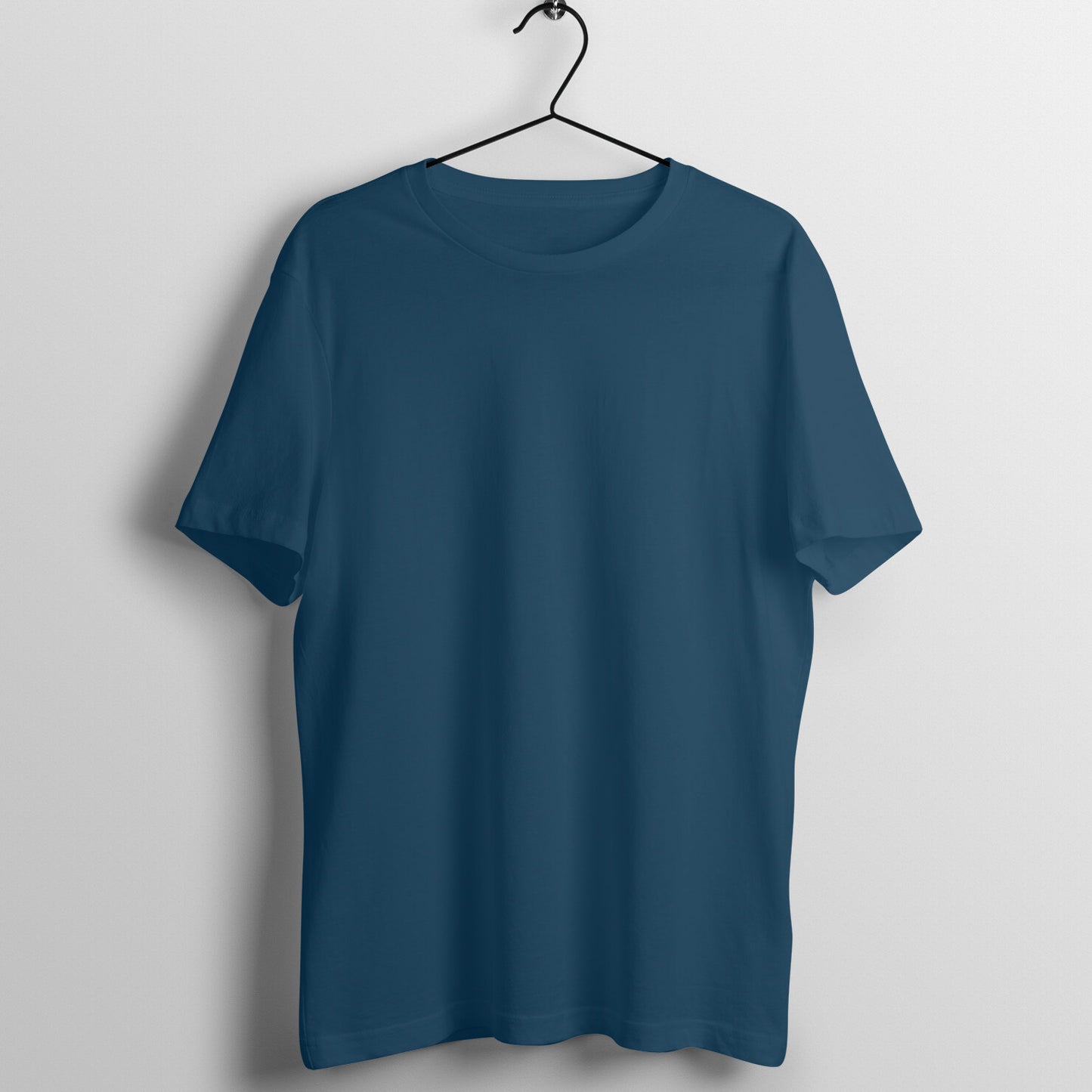 Navy Blue Half Sleeve Round Neck T-Shirt - Lukuna