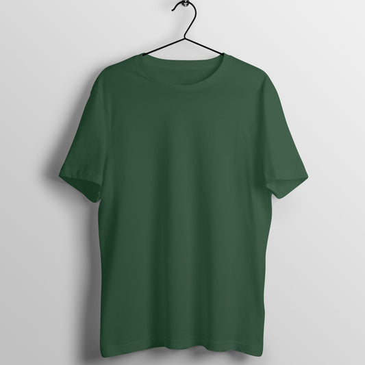 Olive Green Half Sleeve Round Neck T-Shirt - Lukuna