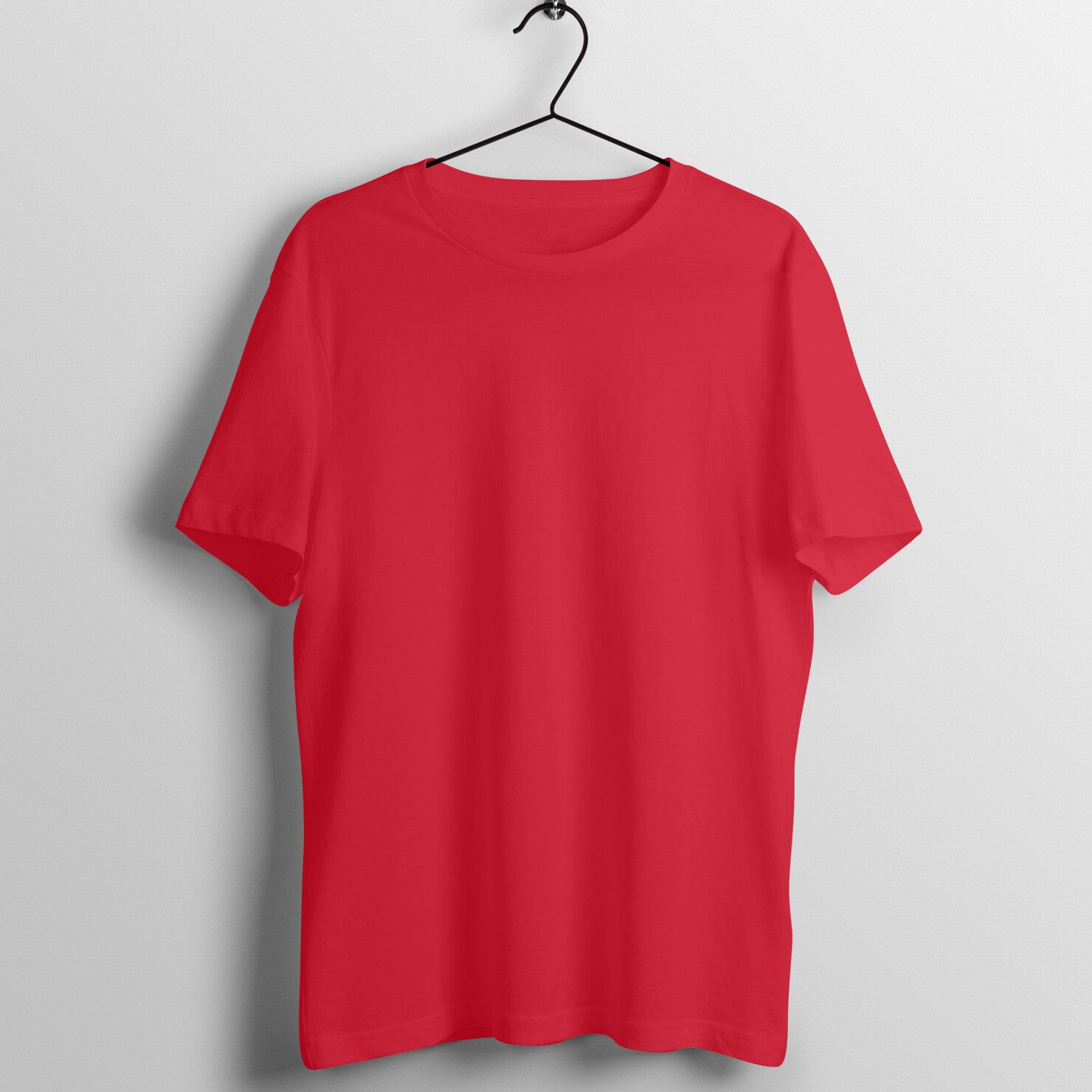 Red Half Sleeve Round Neck T-Shirt - Lukuna
