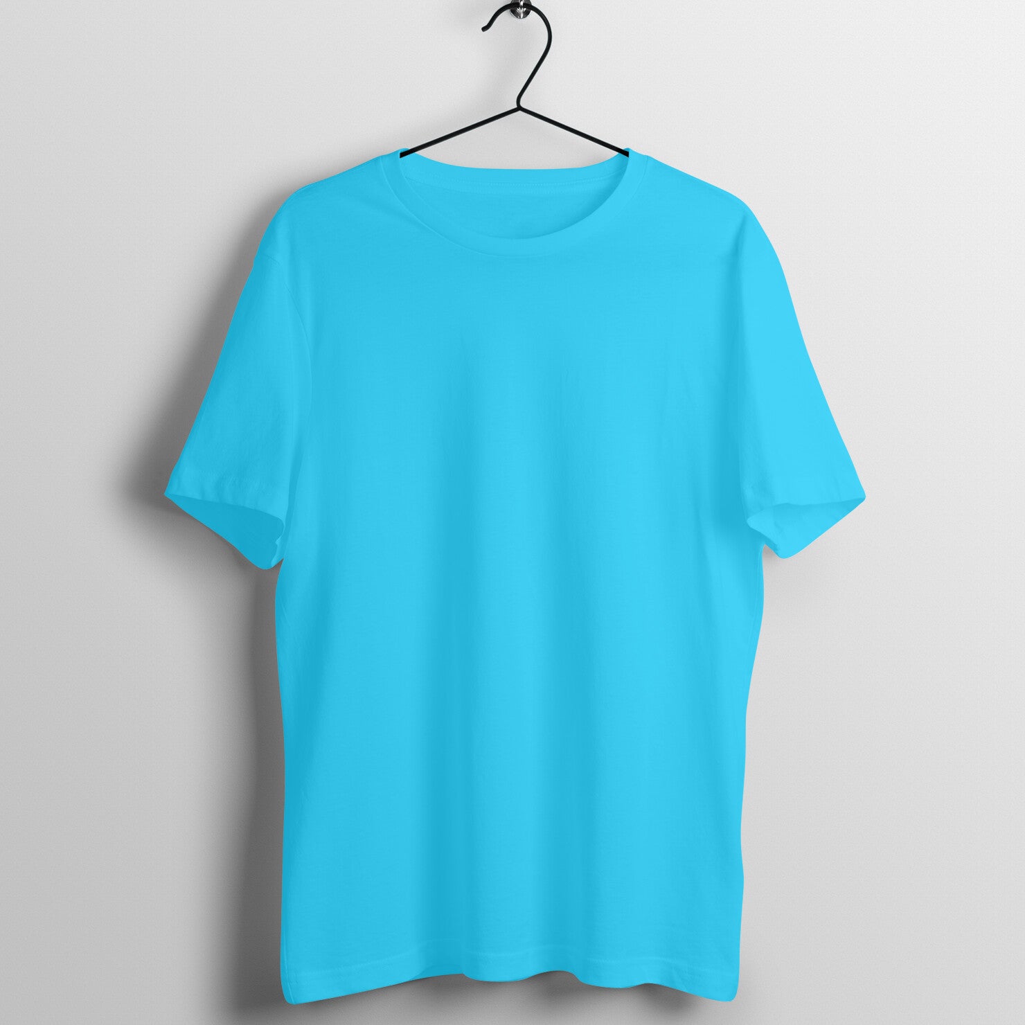 Skye Blue Half Sleeve Round Neck T-Shirt - Lukuna