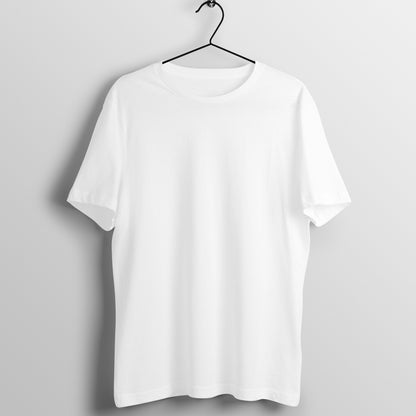 White Half Sleeve Round Neck T-Shirt - Lukuna
