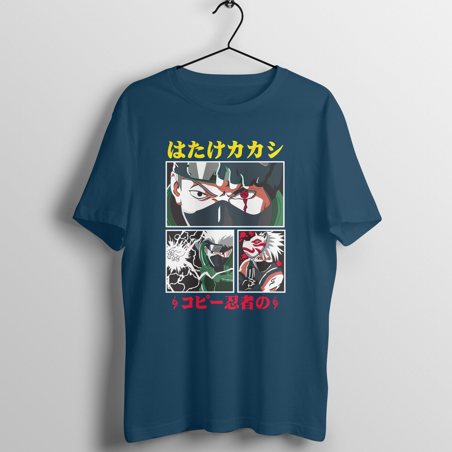 Kakashi Hatake Multi Half Sleeve Round Neck T-Shirt - Lukuna