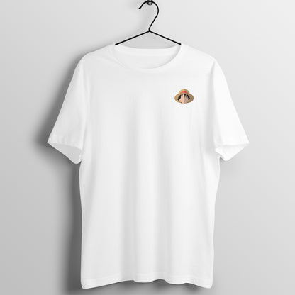 Luffy One Piece Back Print White Sleeves T-shirt - Lukuna