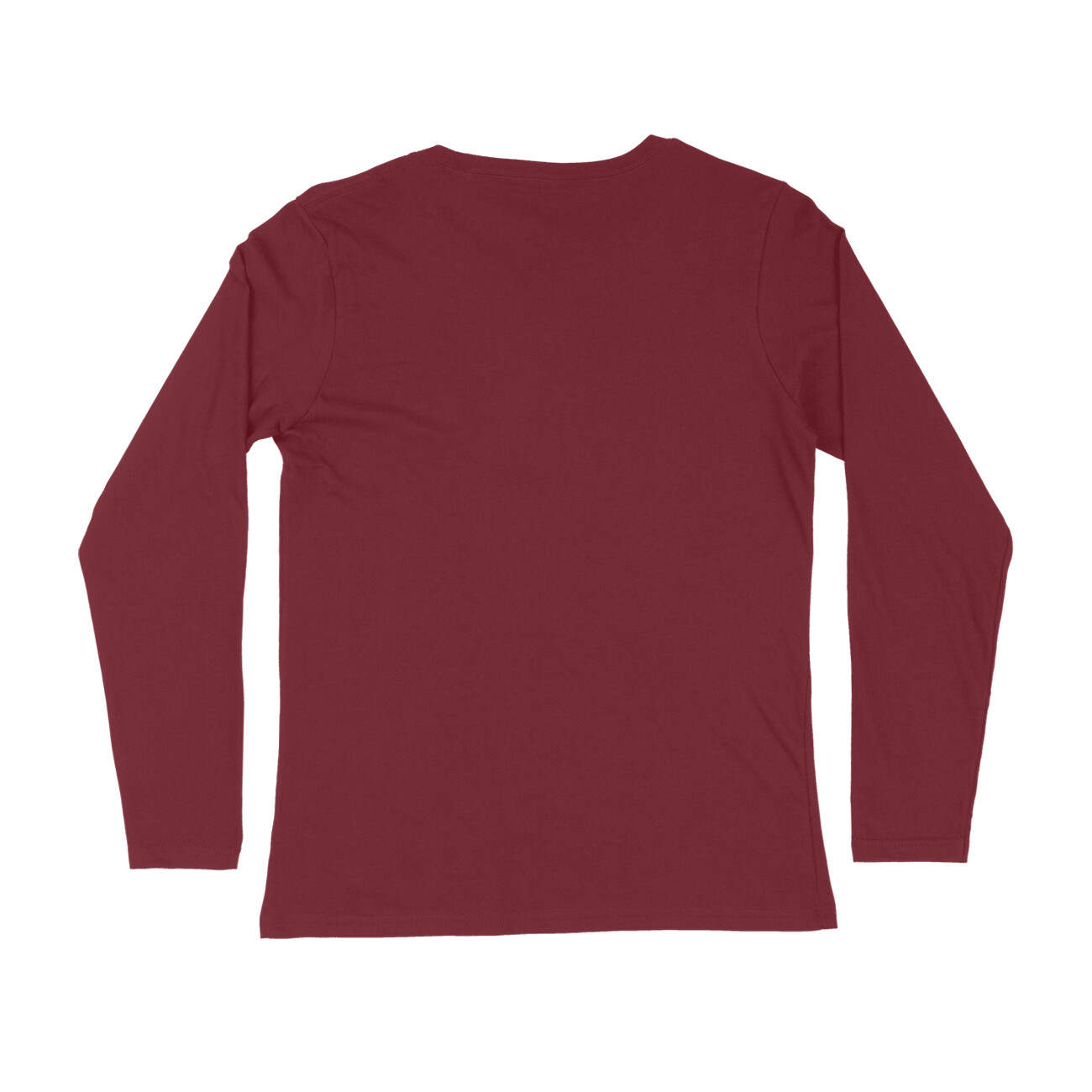 Maroon Full Sleeve Round Neck T-Shirt - Image 2