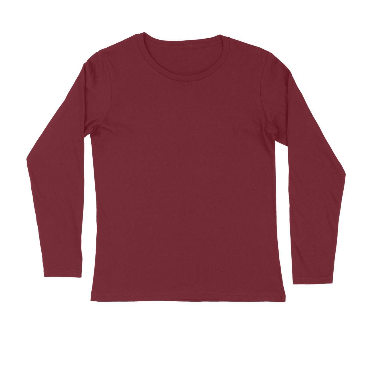 Maroon Full Sleeve Round Neck T-Shirt