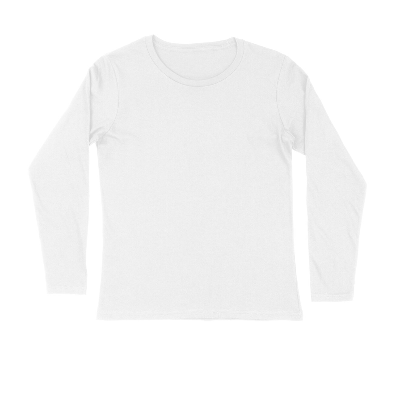 White Full Sleeve Round Neck T-Shirt