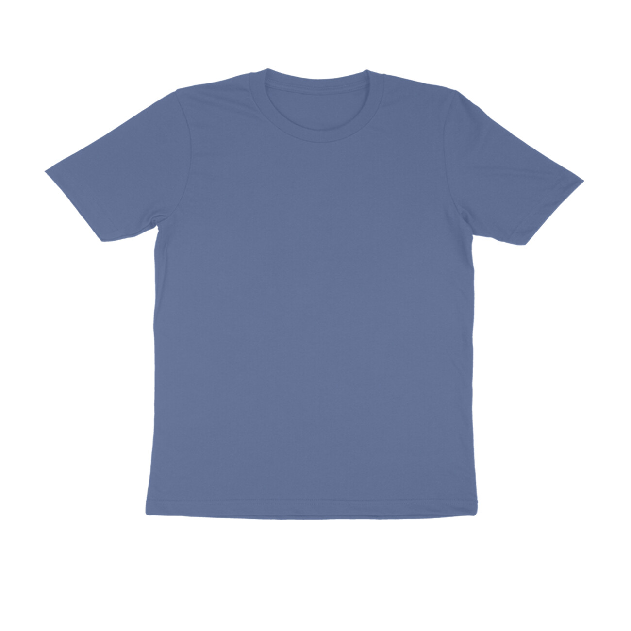 Smoke Blue Half Sleeve Round Neck T-Shirt - Image 3